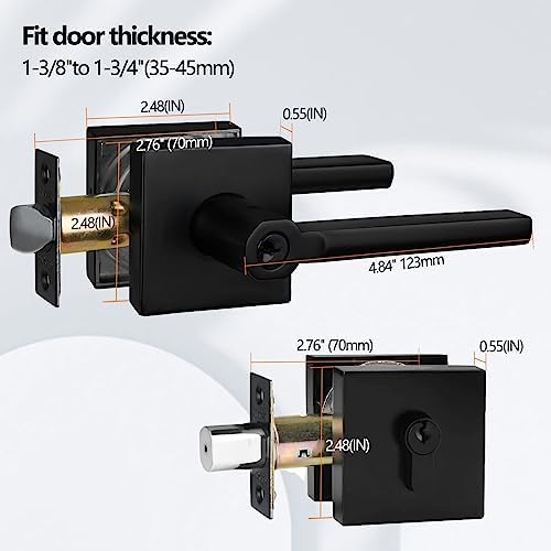 NEWBANGKEYED ENTRY DOOR COMBO with Matte Black Finish