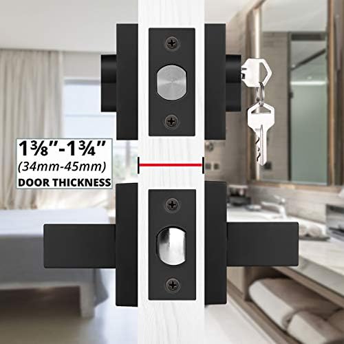 Brotima 4-Pack Keyed Entry Door Lock Set Matte Black For Bedroom Front Door