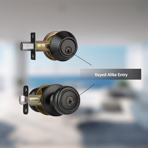 Matte Black Door Knobs for Bedroom Security