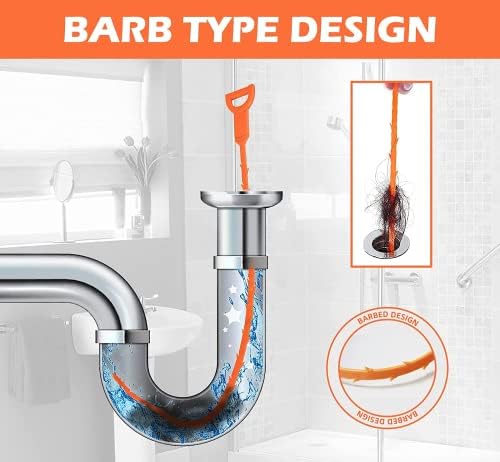 Drain Clog Remover Set - 5-Piece 25-inch Snake Drain with P-trap