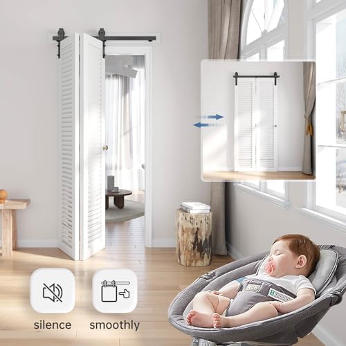EaseLife 24 Bi-Folding Sliding Track Kit for 2 Closets