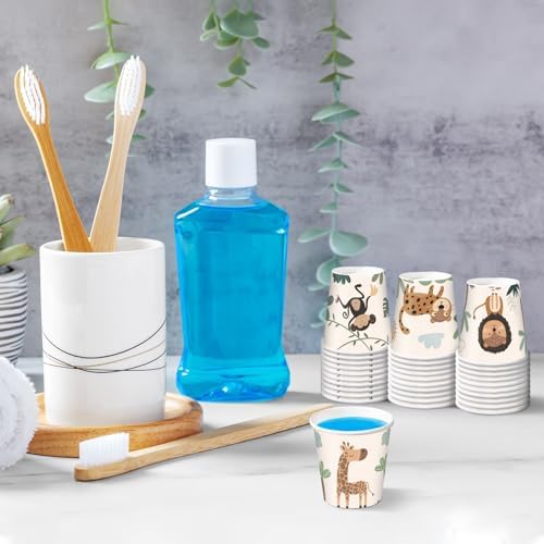 Ruspepa 100-Piece 2oz Disposable Bathroom Cups with Animal Prints