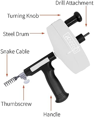 Unlock Clogs with DrainX 50-FT Steel Drain Auger