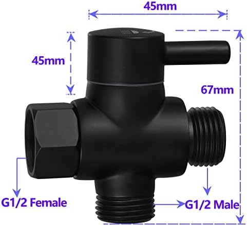 3-Way Brass Diverter Valve Matte Black