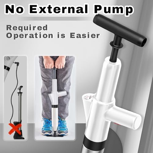 High-Pressure Toilet Plunger Visual Gauge by TAGYSH Effortless Clog Removal for Home Use