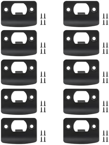 8 Pcs Door Strike Plate - Premium Stainless Steel Easy to Install Durable Door Lock Plate for Exterior Doors