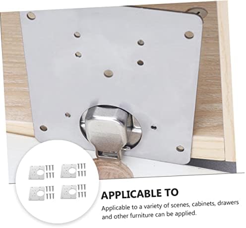 Sturdy Metal Hinge Repair Kit 4-Piece Set for Home and Kitchen Furniture