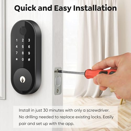 Sifely Smart Lock - Fingerprint Keypad Door Lock with Alexa Google Assistant Integration