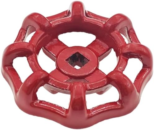 Safycaby Cast Iron Faucet Handle with Red Paint 6x6mm Round Wheel