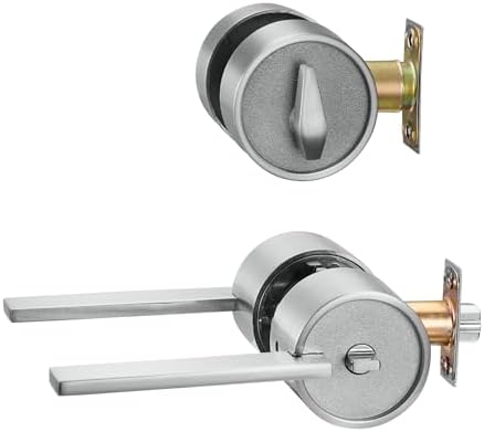 Modish Zero Gravity Urban Entry Lever Door Handle Set Front Office Use Heavy Duty Satin Nickel Finish