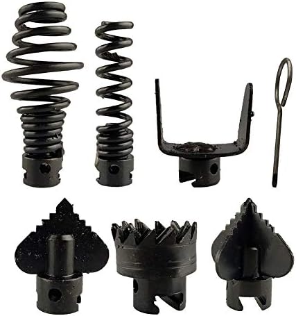 7-Piece Manganese Steel Pipe Dredge Cutter Heads Set Drain Cleaning Tools for Home Use