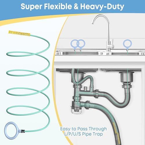 Kellys Collection 50 inch Metal Drain Snake 3 Pack for bathtub shower sink