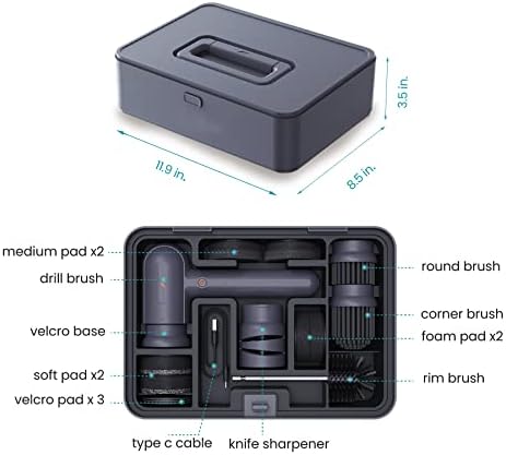 Portable Electric Scrubber 3 Speed Heads for Deep Cleaning