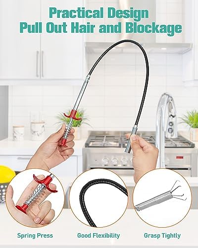 Oanie 7-Pack 25 Inch Drain Clog Remover Tools