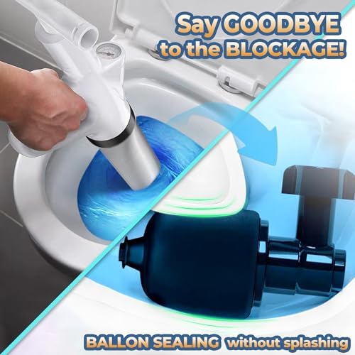 Unclog Your Toilets in Seconds with Our Powerful Air Plunger Super Fast Easy to Use and Safe