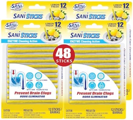 SANI 360 Premium Drain Odor Cleaner 48 Count Lemon Scent