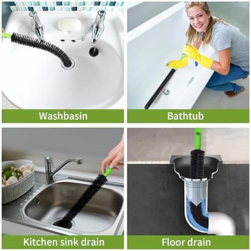 2-Piece Sink bathtub drain brush set for easy cleaning