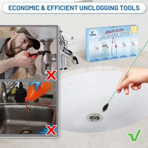 Kellys Collection 12-Piece Snake Drain Hair Remover Multi-Functional clog Removal Tools for Home Businesses