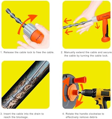 14-Inch Drum Auger with 25 ft Cable for Plumbing Applications