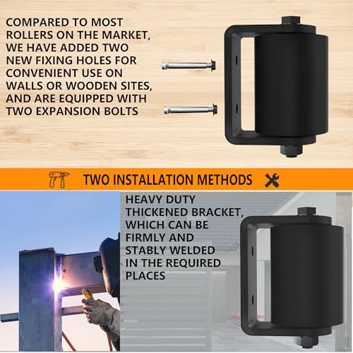 Sdstone 2Pack Slide Gate Guide Roller with C Post Welded Bracket