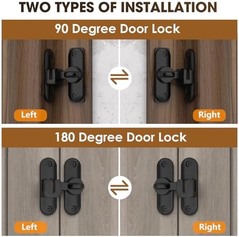 Multi-Angle Barn Door and Latch Lock Set with Zinc Alloy Surface Treatment