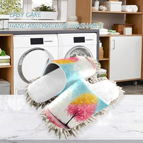 White Blue Pink Tree Mop Slippers for Kitchen Cleaning