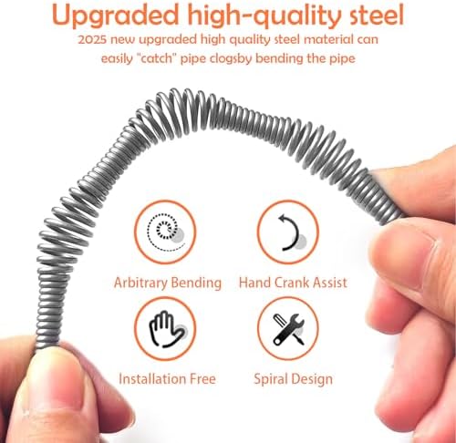 Drain Snake Auger 33ft Heavy Duty Clog Remover for Home Bathroom