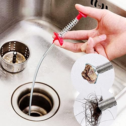 Monty Snake Drain Clog Remover Tool 34-Inch Stainless Steel 197-Inch Plastic Clog Remover