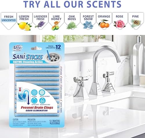 SANI 360 Sani Sticks - Effortless Drain Cleaner Deodorizer