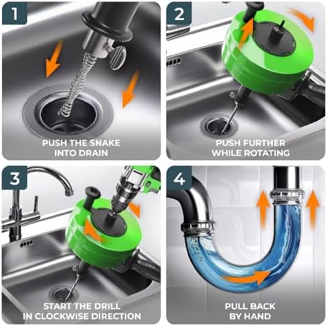 50FT Drain Snake Real DIY Drain Unblocker