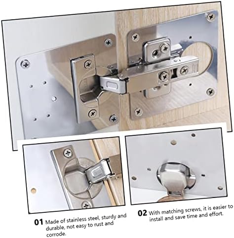 Sturdy Metal Hinge Repair Kit 4-Piece Set for Home and Kitchen Furniture
