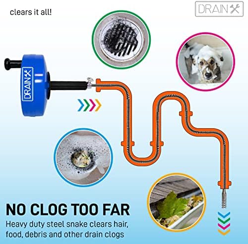 DrainX Pro Steel Drum Auger - Effortlessly Unclog Pipes with a Durable Tool