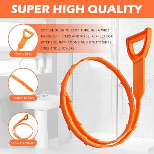 Drain Clog Remover Set - 5-Piece 25-inch Snake Drain with P-trap