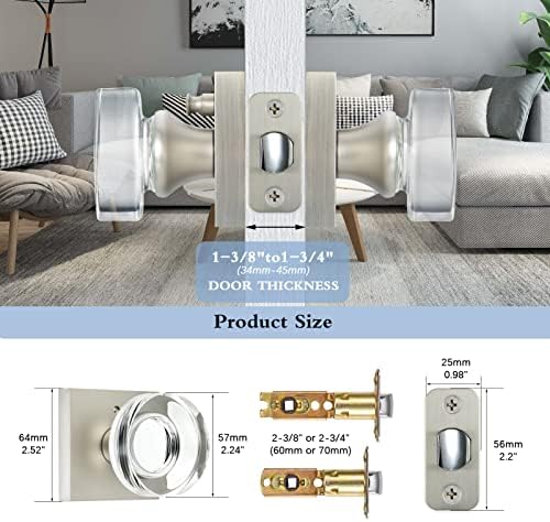 Emergency Glass Door Knobs with Privacy
