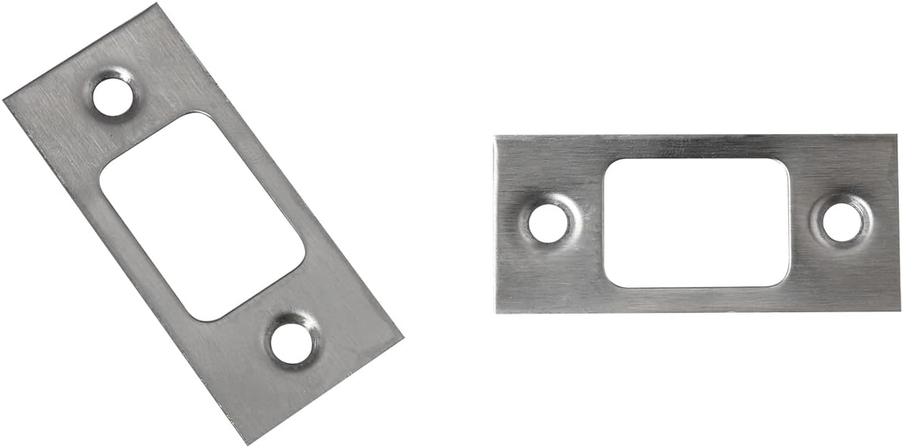 DGBRSM2-Piece Stainless Steel Door Strike Plate with Screws - SATIN BRUSHED NICKEL RELIABLE security plate high quality