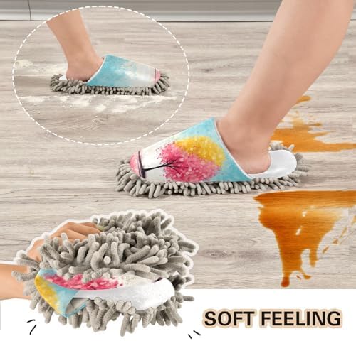 White Blue Pink Tree Mop Slippers for Kitchen Cleaning