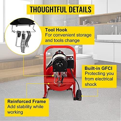 VEVOR 75ft Steel Drain Cleaner