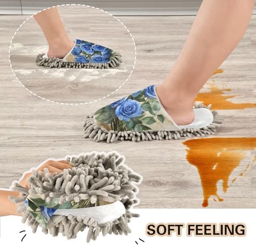 Burbuja Valentine Blue Rose Mop Slippers
