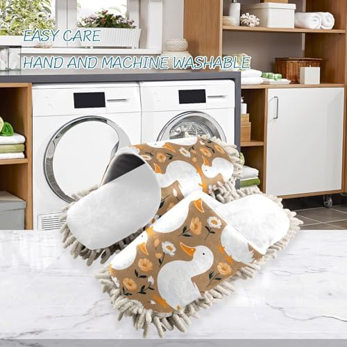 White Ducks Mop Slippers - Sizes 40-45 Perfect Fit for Your Feet