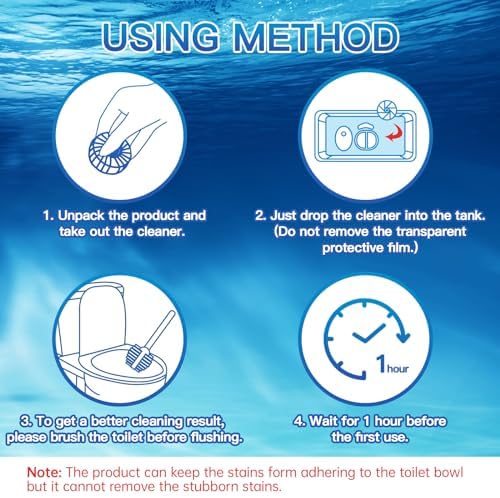 Vacplus automatic toilet bowl cleaner tablets bathroom tank cleaner 12 pack 6 months supply