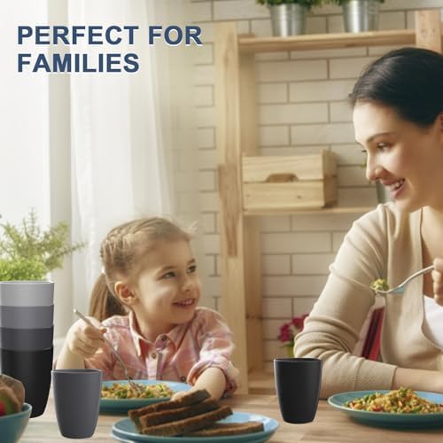 8-Piece Wheat Straw Cups Reusable Healthy Tableware