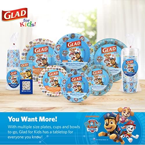 Perfect for Kids Glad Paw Patrol Emoji 85-Inch Disposable Plates
