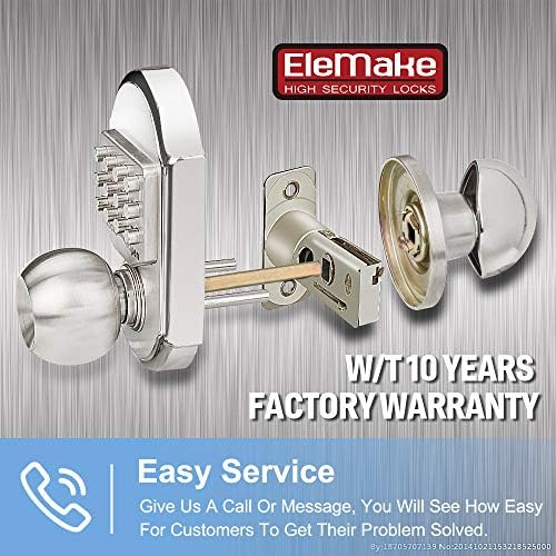 Megaflint Keyless Entry Deadbolt Lock - 100 Mechanical Stainless Steel Passcode or Key
