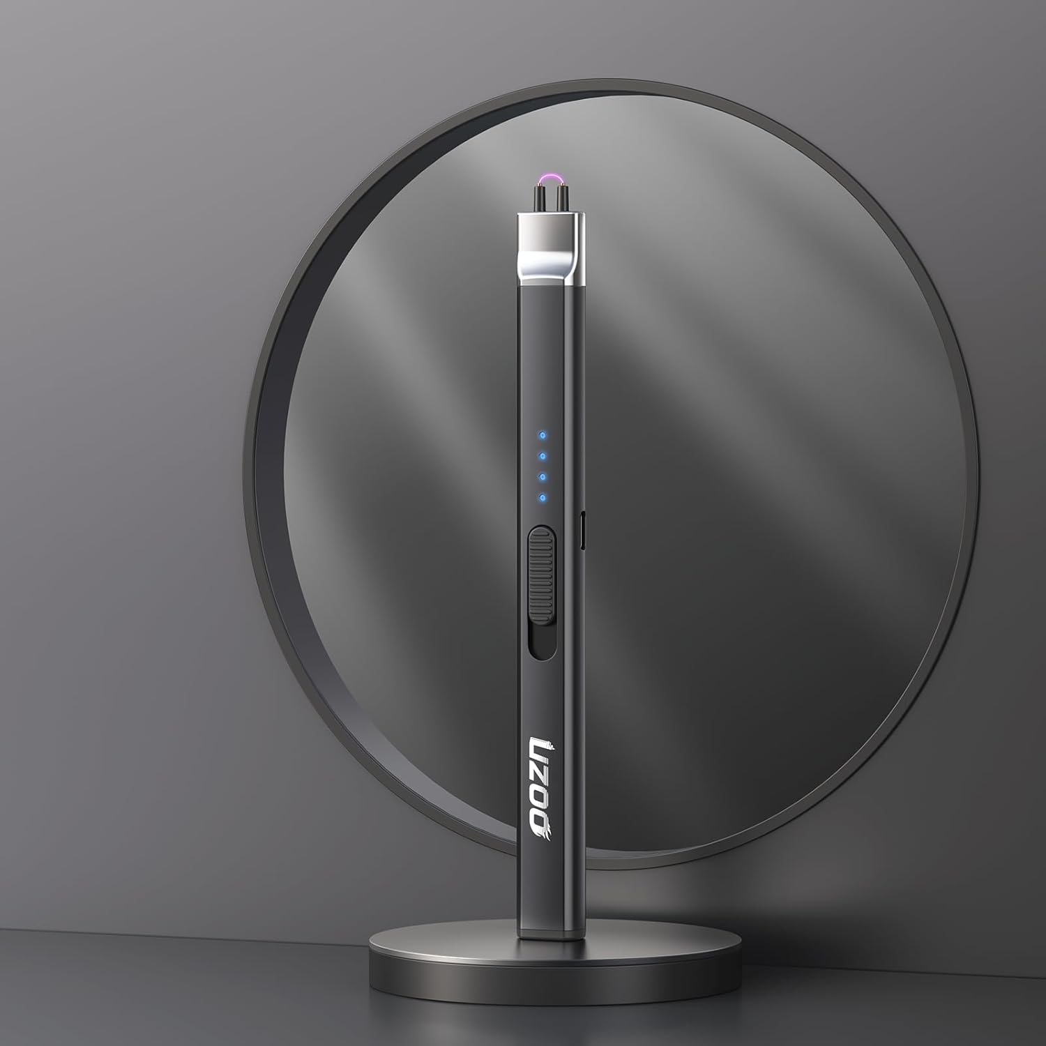 Rechargeable Candle Lighters with LED Display 360 Rotation for Camping BBQ Home Use