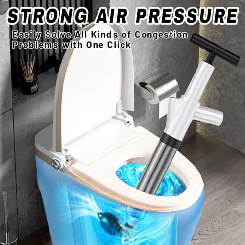 High-Pressure Toilet Plunger Visual Gauge by TAGYSH Effortless Clog Removal for Home Use