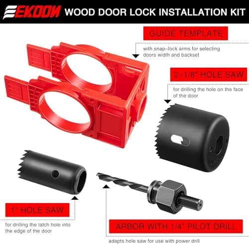 Feekoon Door Lock Installation Kit for Wooden Doors