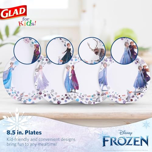 Glad for Kids Disney Frozen 85Paper Plates for Snack Meal Use 2-Pack