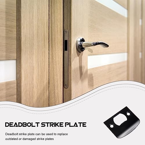 Doitool 20-Piece Professional Steel Door Strike Plate Set Black