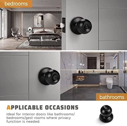 3-Pack Matte Black Door Knobs
