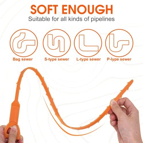 Huryfox Drain Clog Remover Tool 6-Pack - Effortless Drain Cleaning Solution